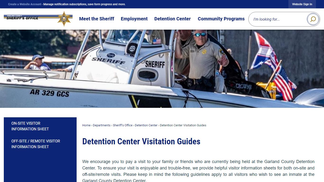 Detention Center Visitation Guides | Garland County, AR