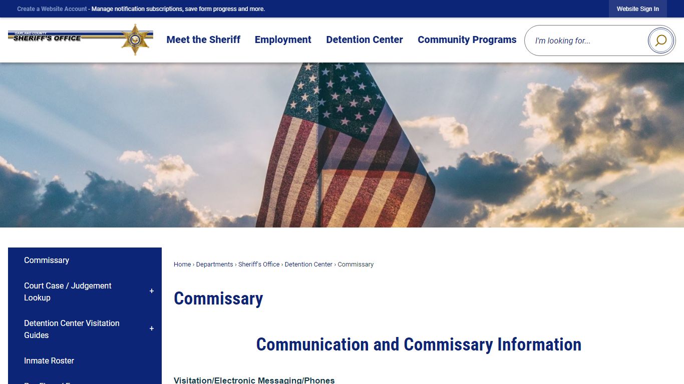Commissary | Garland County, AR